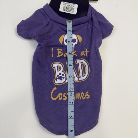 Novelty Pet Halloween Tee Small "I Bark At Bad Costumes" Purple Dog Costume NEW - Picture 7 of 8